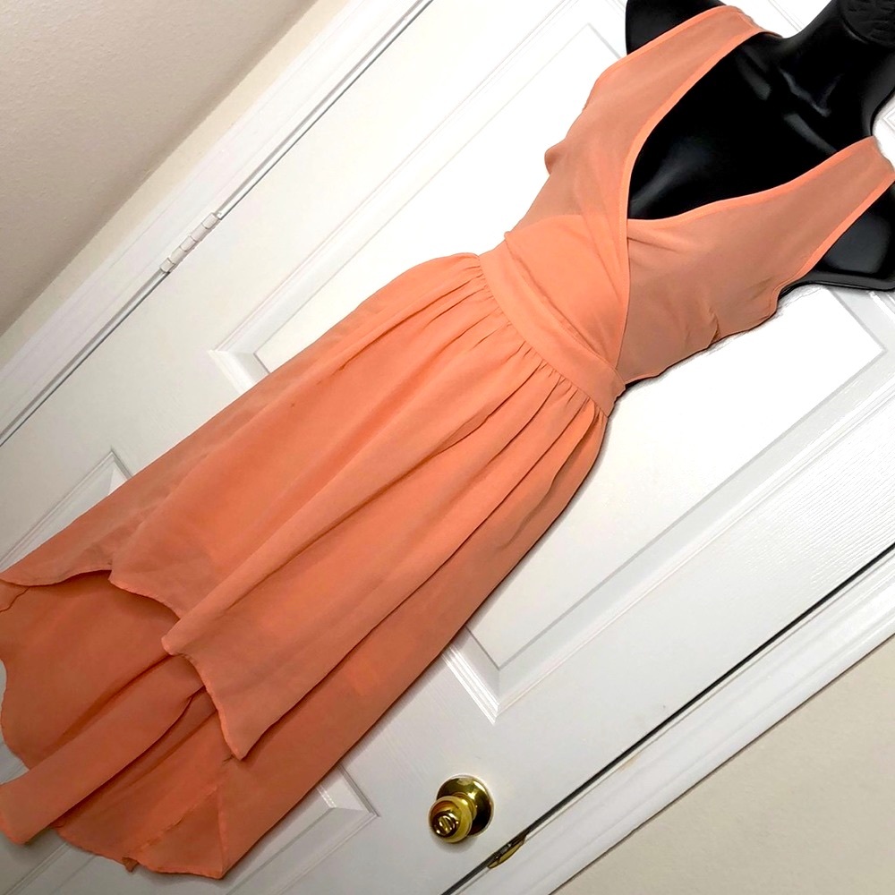 NWT‼️ Peach-Color Long Hi-Lo Dress